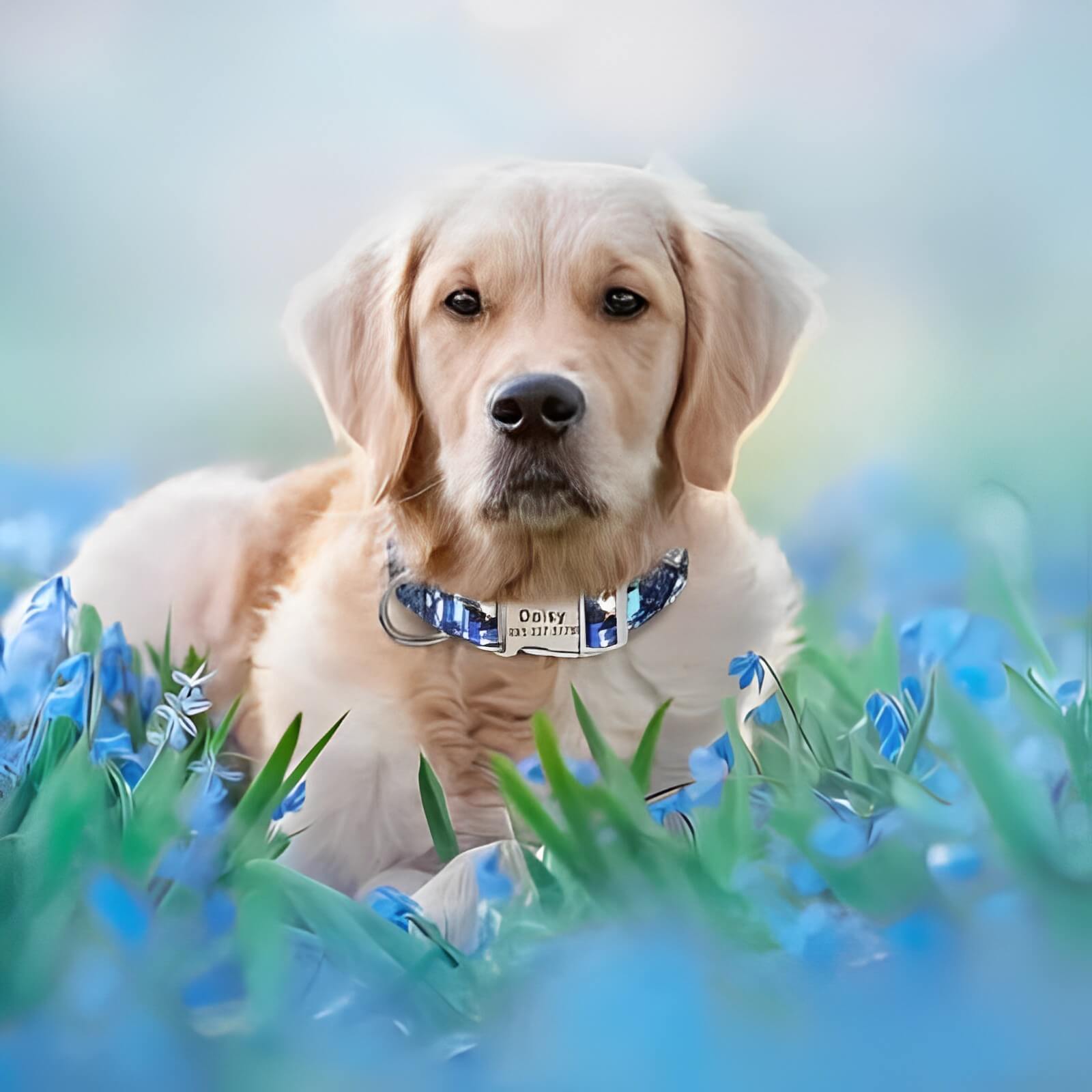 collier-chien-personnalisé-bleu